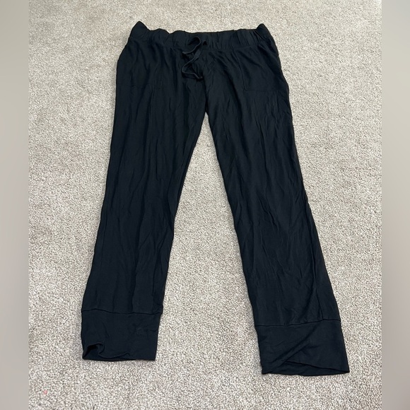 Isabel Maternity Black Jogger Pajama Pants size XL w/ Pockets & Drawstring - Picture 1 of 6
